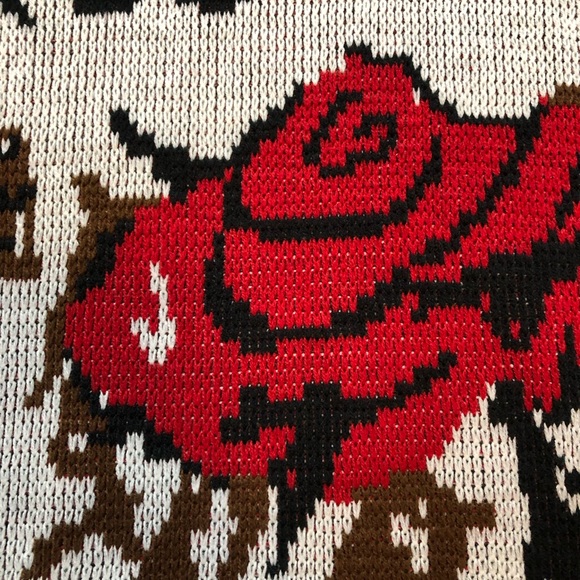 Vintage 80’s Knit Rose Sweater - Picture 12 of 17